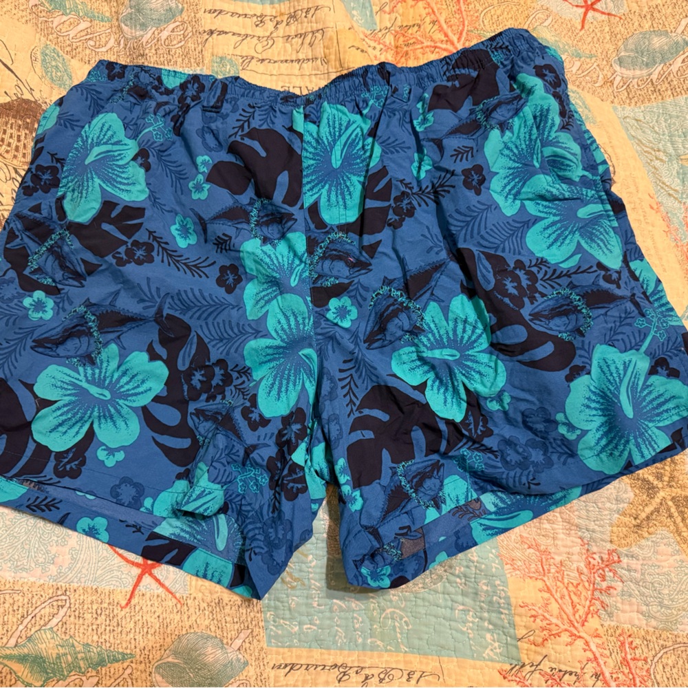 Floral Blue and Teal swim Shorts